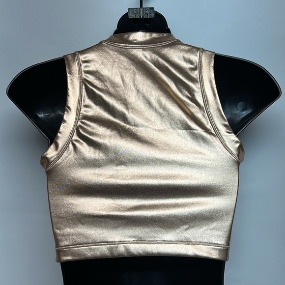 NWT Skims size medium champagne, mock neck tank swimwear metallic - Picture 3 of 4